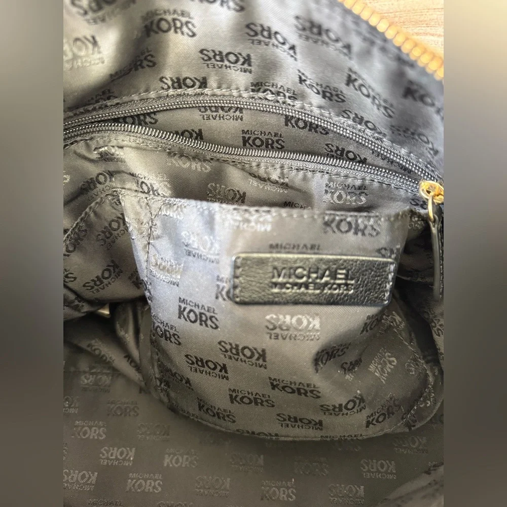 Michael Kors Black and Brown Satchel with Signature Monogram - Picture 5 of 5